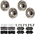 KIT-073024-6984 4-Wheel Set Front and Rear Brake Disc and Pad Kit, Plain Surface 5 Lugs Front-359.92 mm/Rear-365 mm Semi-metallic, Includes (2) Brake Pad Set and (4) Brake Disc