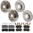 KIT-073024-7026 4-Wheel Set Front and Rear Brake Disc and Pad Kit, Plain Surface, 5 Lugs, Semi-Metallic - Front, Ceramic - Rear, Includes (4) Disc and (2) Pad Set