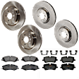 KIT-073024-7035 4-Wheel Set Front and Rear Brake Disc and Pad Kit, Plain Surface 5 Lugs Front-325.88 mm/Rear-365 mm Semi-metallic, Includes (4) Disc and (2) Pad Set