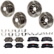 1999 Toyota Camry - 4-Wheel Set Front and Rear Brake Disc and Pad Kit, Plain Surface, 5 Lugs, Front-275.08 mm/Rear-268.99 mm, Ceramic, 275mm Front Disc, For Models With Rear Disc Brake, 3.0L 6Cyl, Includes (4) Disc and (2) Pad Set