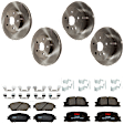 KIT-073024-7067 4-Wheel Set Front and Rear Brake Disc and Pad Kit, Plain Surface 5 Lugs Front-295.91 mm/Rear-268.99 mm Ceramic, Includes (2) Brake Pad Set and (4) Brake Disc
