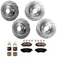 2000 Lexus GS300 - 4-Wheel Set Front and Rear Brake Disc and Pad Kit, Cross-drilled and Slotted, 5 Lugs, Front-296 mm/Rear-307 mm, Ceramic, 3.0L 6Cyl,  Includes (4) Disc and (2) Pad Set