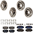 KIT-073024-7089 Front and Rear Brake Disc and Pad Kit, Plain Surface, 5 Lugs, Front-275.08 mm/Rear-280.92 mm, Front-Semi-Metallic/Rear-Ceramic