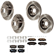 2012 Toyota RAV4 - 4-Wheel Set Front and Rear Brake Disc and Pad Kit, Plain Surface, 5 Lugs, Front-275.08 mm/Rear-280.92 mm, Ceramic, For Models Without 3rd Row Seat, 2.5L 4Cyl, Includes (4) Disc and (2) Pad Set