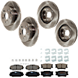 2015 Toyota RAV4 - 4-Wheel Set Front and Rear Brake Disc and Pad Kit, Plain Surface, 5 Lugs, Front-275.08 mm/Rear-280.92 mm, Ceramic, 275mm Front Disc, 2.5L 4Cyl,  Includes (4) Disc and (2) Pad Set