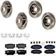 KIT-073024-7101 4-Wheel Set Front and Rear Brake Disc and Pad Kit, Plain Surface 5 Lugs Front-275.08 mm/Rear-280.92 mm Semi-metallic, Includes (2) Brake Pad Set and (4) Brake Disc