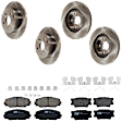 KIT-073024-7102 Front and Rear Brake Disc and Pad Kit, Plain Surface, 5 Lugs, Front-275.08 mm/Rear-280.92 mm, Front-Ceramic/Rear-Semi-Metallic