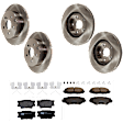 KIT-073024-7103 Front and Rear Brake Disc and Pad Kit, Plain Surface, 5 Lugs, Front-275.08 mm/Rear-280.92 mm, Front-Ceramic/Rear-Semi-Metallic