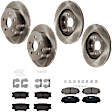 KIT-073024-7106 Front and Rear Brake Disc and Pad Kit, Plain Surface, 5 Lugs, Front-275.08 mm/Rear-280.92 mm, Front-Ceramic/Rear-Semi-Metallic
