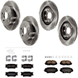 KIT-073024-7107 Front and Rear Brake Disc and Pad Kit, Plain Surface, 5 Lugs, Front-275.08 mm/Rear-280.92 mm, Front-Ceramic/Rear-Semi-Metallic