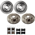 KIT-073024-7139 4-Wheel Set Front and Rear Brake Disc and Pad Kit, Plain Surface 5 Lugs Front-334.77 mm/Rear-314.96 mm Semi-metallic, Includes (4) Disc and (2) Pad Set