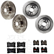 KIT-073024-7142 4-Wheel Set Front and Rear Brake Disc and Pad Kit, Plain Surface 5 Lugs Front-334.77 mm/Rear-314.96 mm Semi-metallic, Includes (4) Disc and (2) Pad Set