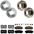 KIT-073024-7157 Front and Rear Brake Disc and Pad Kit, Plain Surface, 5 Lugs, Front-312.93 mm/Rear-329.44 mm, Front-Ceramic/Rear-Semi-Metallic