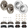 KIT-073024-7173 4-Wheel Set Front and Rear Brake Disc and Pad Kit, Plain Surface 5 Lugs Front-295.91 mm/Rear-288.04 mm Ceramic AWD, Includes (4) Brake Disc and (2) Brake Pad Set