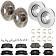 KIT-073024-7176 4-Wheel Set Front and Rear Brake Disc and Pad Kit, Plain Surface 5 Lugs Front-295.91 mm/Rear-288.04 mm Ceramic AWD, Includes (4) Brake Disc and (2) Brake Pad Set