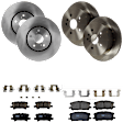 KIT-073024-7190 4-Wheel Set Front and Rear Brake Disc and Pad Kit, Plain Surface 5 Lugs Front-268.99 mm/Rear-288.04 mm Ceramic, Includes (4) Brake Disc and (2) Brake Pad Set