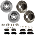 KIT-073024-7191 Front and Rear Brake Disc and Pad Kit, Plain Surface 5 Lugs Ceramic