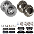 KIT-073024-7193 4-Wheel Set Front and Rear Brake Disc and Pad Kit, Plain Surface 5 Lugs Front-268.99 mm/Rear-288.04 mm Ceramic, Includes (4) Brake Disc and (2) Brake Pad Set