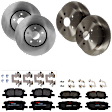 KIT-073024-7194 4-Wheel Set Front and Rear Brake Disc and Pad Kit, Plain Surface 5 Lugs Front-268.99 mm/Rear-288.04 mm Ceramic, Includes (4) Brake Disc and (2) Brake Pad Set