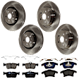 KIT-073024-7220 Front and Rear Brake Disc and Pad Kit, Plain Surface, 5 Lugs, Front-344.93 mm/Rear-314.96 mm, Front-Semi-Metallic/Rear-Ceramic