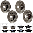 2017 Lincoln MKZ - 4-Wheel Set Front and Rear Brake Disc and Pad Kit, Plain Surface 5 Lugs Front-344.93 mm/Rear-314.96 mm Ceramic, Includes (2) Brake Pad Set and (4) Brake Disc