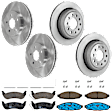 KIT-073024-7239 4-Wheel Set Front and Rear Brake Disc and Pad Kit, Plain Surface 5 Lugs Front-305.05 mm/Rear-294.89 mm Ceramic, Includes (4) Disc and (2) Pad Set