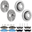 KIT-073024-7241 4-Wheel Set Front and Rear Brake Disc and Pad Kit, Plain Surface 5 Lugs Front-305.05 mm/Rear-294.89 mm Ceramic, Includes (4) Disc and (2) Pad Set