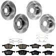 KIT-073024-7276 Front and Rear Brake Disc and Pad Kit, Plain Surface, 5 Lugs, Front-299.97 mm/Rear-279.91 mm, Front-Ceramic/Rear-Semi-Metallic