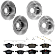 KIT-073024-7296 4-Wheel Set Front and Rear Brake Disc and Pad Kit, Plain Surface 5 Lugs Front-299.97 mm/Rear-279.91 mm Semi-metallic, Includes (4) Brake Disc and (2) Brake Pad Set