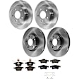 KIT-073024-7314 Front and Rear Brake Disc and Pad Kit, Plain Surface, 5 Lugs, Front-299.97 mm/Rear-279.91 mm, Front-Ceramic/Rear-Semi-Metallic