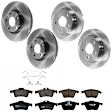 KIT-073024-7316 4-Wheel Set Front and Rear Brake Disc and Pad Kit, Plain Surface 5 Lugs Front-299.97 mm/Rear-279.91 mm Semi-metallic, Includes (4) Brake Disc and (2) Brake Pad Set