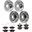 KIT-073024-7318 Front and Rear Brake Disc and Pad Kit, Plain Surface, 5 Lugs, Front-299.97 mm/Rear-279.91 mm, Front-Ceramic/Rear-Semi-Metallic