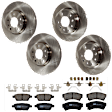 KIT-073024-7373 4-Wheel Set Front and Rear Brake Disc and Pad Kit, Plain Surface 5 Lugs Front-298.45 mm/Rear-279.91 mm Ceramic, Includes (2) Brake Pad Set and (4) Brake Disc
