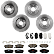 KIT-073024-7477 Front and Rear Brake Disc and Pad Kit, Plain Surface, 5 Lugs, Front-323.09 mm/Rear-300.99 mm, Front-Semi-Metallic/Rear-Ceramic