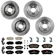 KIT-073024-7478 Front and Rear Brake Disc and Pad Kit, Plain Surface, 5 Lugs, Front-323.09 mm/Rear-300.99 mm, Front-Semi-Metallic/Rear-Ceramic