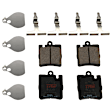KIT-073024-7711 4-Wheel Set Front and Rear Brake Disc and Pad Kit, Plain Surface 5 Lugs Front-299.97 mm/Rear-290.07 mm Semi-metallic, Includes (4) Disc and (2) Pad Set