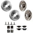 KIT-073024-7737 4-Wheel Set Front and Rear Brake Disc and Pad Kit, Plain Surface 5 Lugs Front-299.97 mm/Rear-290.07 mm Semi-metallic, Includes (4) Disc and (2) Pad Set