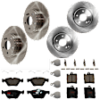 KIT-073024-7743 4-Wheel Set Front and Rear Brake Disc and Pad Kit, Plain Surface 5 Lugs Front-299.97 mm/Rear-290.07 mm Semi-metallic, Includes (4) Disc and (2) Pad Set