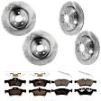 2009 Mercedes Benz GL450 - 8-Piece Kit Front and Rear Brake Disc and Pad Kit, Plain Surface, 5 Lugs, Front-Semi-Metallic/Rear-Ceramic, AWD, All Wheel Drive, enginedesignationname : 273.923, FI, For Models With Front Disc Brake, 4.7L 8Cyl,  Includes (4) Brake Disc