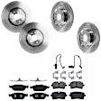 2013 Audi A7 Quattro - 4-Wheel Set Front and Rear Brake Disc and Pad Kit, Plain Surface, 5 Lugs, Front-356.11 mm/Rear-329.95 mm, Semi-metallic, 356mm Front Disc and 330mm Rear Disc, 3.0L 6Cyl, Includes (2) Brake Pad Set and (4) Brake Disc