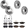 KIT-073024-847 4-Wheel Set Front and Rear Brake Disc and Pad Kit, Plain Surface 5 Lugs Front-356.11 mm/Rear-329.95 mm Semi-metallic, Includes (2) Brake Pad Set and (4) Brake Disc