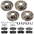 KIT-073024-8648 4-Wheel Set Front and Rear Brake Disc and Pad Kit, Plain Surface 4 Lugs Front-279.91 mm/Rear-258.06 mm Ceramic, Includes (4) Brake Disc and (2) Brake Pad Set