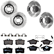 KIT-073024-866 4-Wheel Set Front and Rear Brake Disc and Pad Kit, Plain Surface 5 Lugs Front-311.91 mm/Rear-245.11 mm Semi-metallic, Includes (4) Brake Disc and (2) Brake Pad Set