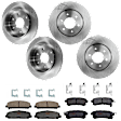 KIT-073024-8676 4-Wheel Set Front and Rear Brake Disc and Pad Kit, Plain Surface 6 Lugs Front-350.01 mm/Rear-320.04 mm Ceramic, Includes (4) Brake Disc and (2) Brake Pad Set