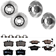 KIT-073024-867 4-Wheel Set Front and Rear Brake Disc and Pad Kit, Plain Surface 5 Lugs Front-311.91 mm/Rear-245.11 mm Semi-metallic, Includes (4) Brake Disc and (2) Brake Pad Set
