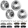 KIT-073024-8685 4-Wheel Set Front and Rear Brake Disc and Pad Kit, Plain Surface 6 Lugs Front and Rear-350.01 mm Ceramic, Includes (2) Brake Pad Set and (4) Brake Disc