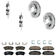 KIT-073024-8692 4-Wheel Set Front and Rear Brake Disc and Pad Kit, Cross-drilled and Slotted 6 Lugs Front-350.01 mm/Rear-320.04 mm Ceramic, Includes (2) Brake Pad Set and (4) Brake Disc