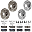 KIT-073024-8703 4-Wheel Set Front and Rear Brake Disc and Pad Kit, Plain Surface 5 Lugs Front-279.91 mm/Rear-277.62 mm Ceramic, Includes (4) Disc and (2) Pad Set