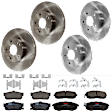 KIT-073024-8704 4-Wheel Set Front and Rear Brake Disc and Pad Kit, Plain Surface 5 Lugs Front-279.91 mm/Rear-277.62 mm Ceramic, Includes (4) Disc and (2) Pad Set