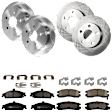 KIT-073024-8727 Front and Rear Brake Disc and Pad Kit, Plain Surface, 5 Lugs, Front and Rear-277.88 mm, Front-Semi-Metallic/Rear-Ceramic
